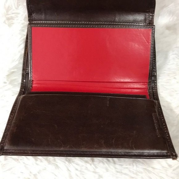*Rare* Dooney & Bourke Burnished Red Brown Genuine Leather Croc Embossed Wallet - Picture 11 of 14